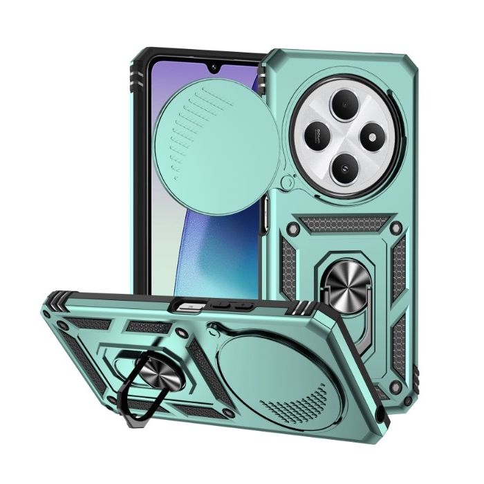 Obal Camshield Ring Armor Xiaomi Redmi 14C/POCO C75 zelený