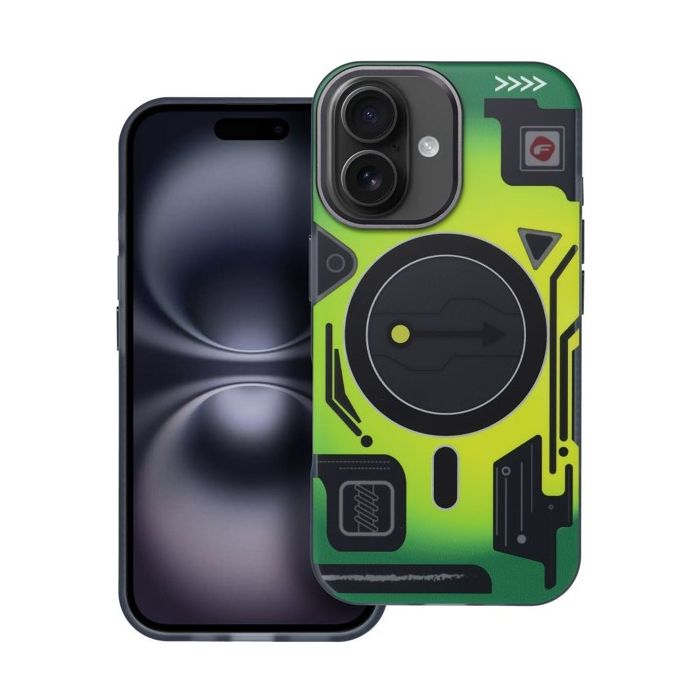 Obal FORCELL F-PROTECT Levels with Dual Layer 4D technology, Miliatry Drop Tested, MagSafe, Apple iPhone 16 cyber green