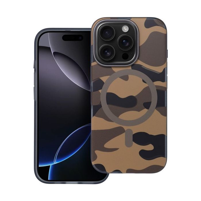 Obal FORCELL F-PROTECT Levels with Dual Layer 4D technology, Miliatry Drop Tested, MagSafe, Apple iPhone 16 Pro desert camo