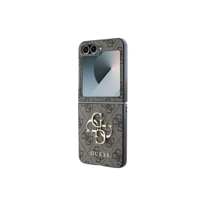 Obal Guess PU 4G Metal Logo Samsung Galaxy Z Flip6 5G F741 GUHCZF64GMGBR Brown
