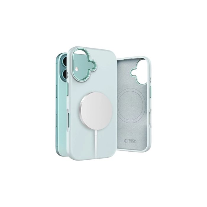 Obal Tech-Protect Silicone Pure MagSafe Apple iPhone 16 Sky Blue