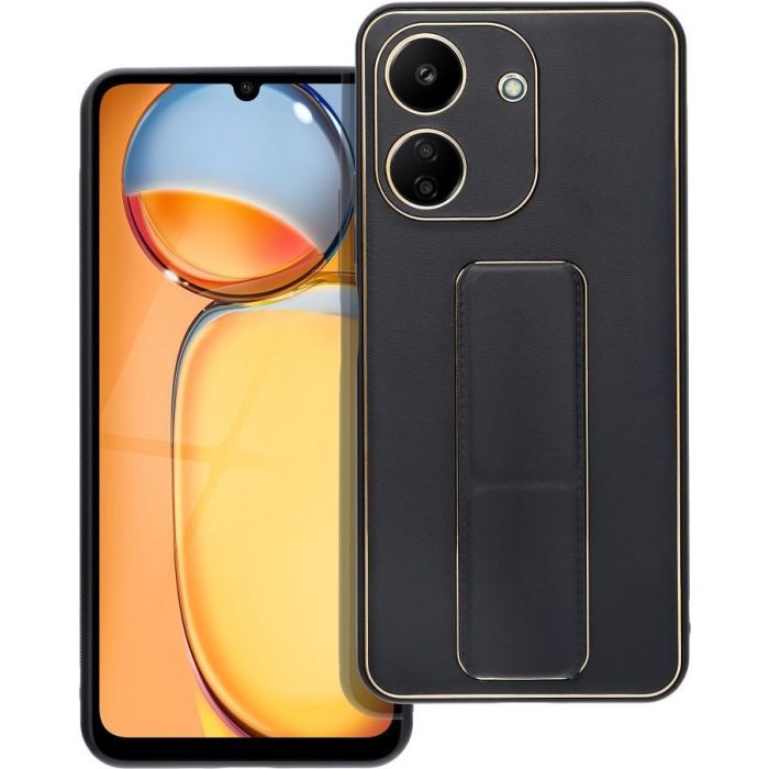Obal LEATHER Case Kickstand Xiaomi Redmi 13C/POCO C65 black