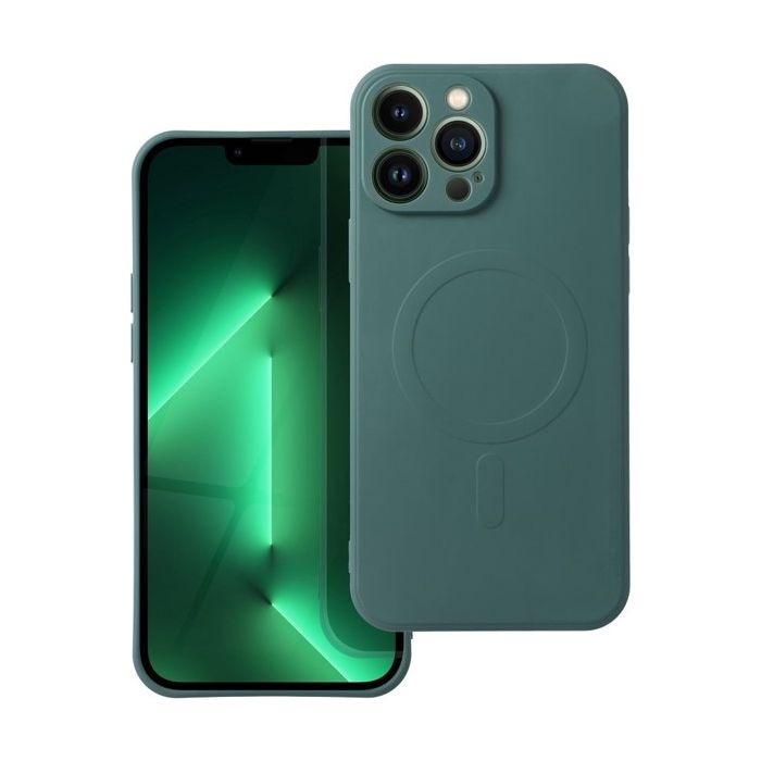 Obal SILICONE MAG COVER case MagSafe Samsung Galaxy S25+ 5G S936 dark green