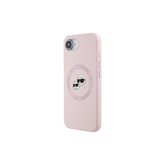 Obal Karl Lagerfeld Liquid Silicone K&CH Heads MagSafe Apple iPhone 16e KLHMPSE4SKCHTCP Pink