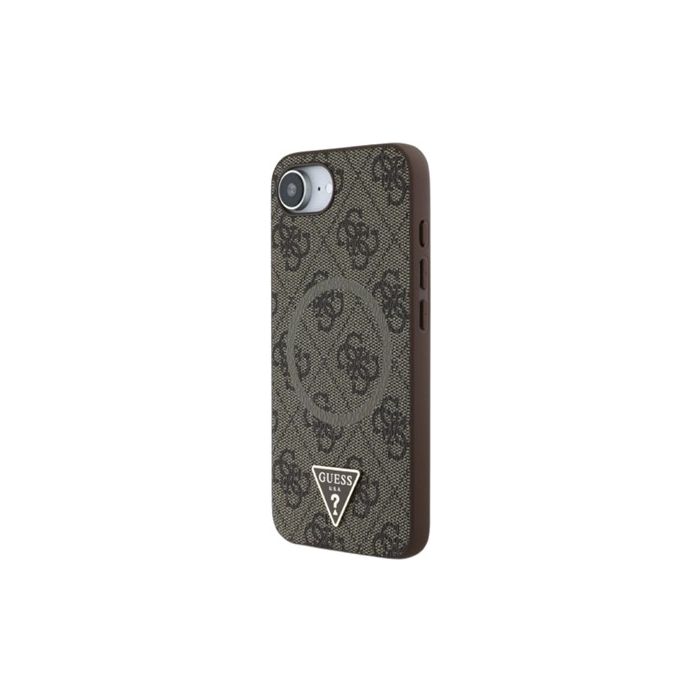 Obal Guess PU 4G Strass Triangle Metal Logo Apple iPhone 16e GUHMPSE4P4TDPW Brown