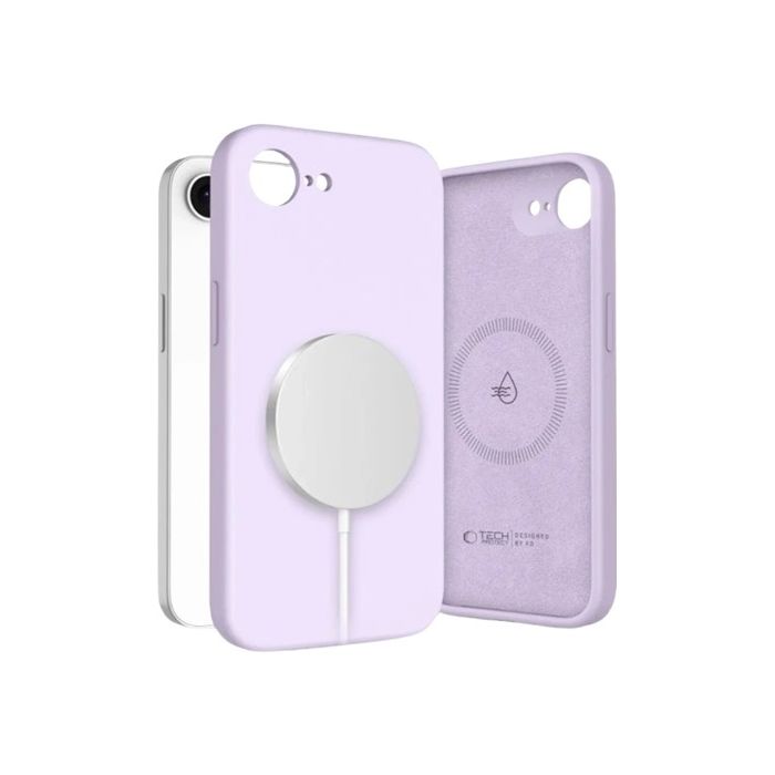 Obal Tech-Protect Liquid Silicone MagSafe Apple iPhone 16e fialový