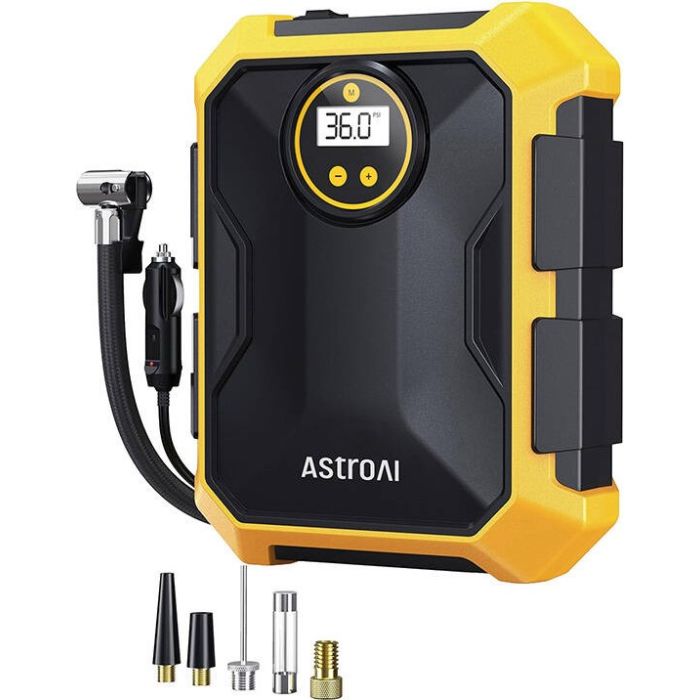 AstroAI CZK-3674, vzduchový kompresor 12V DC 100PSI žltý