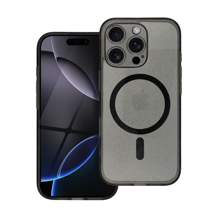 Obal CLEAR MAG COVER GLITTER MagSafe Samsung Galaxy S25 5G S931 čierny