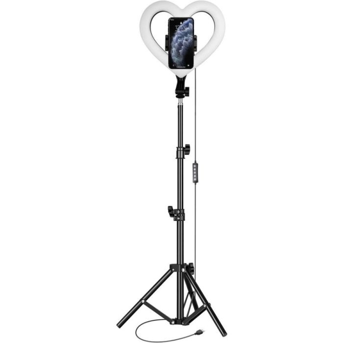 LED Ring Lampa RGB Heart Stream JM33-13, 13", s držiakom na telefón a statívom