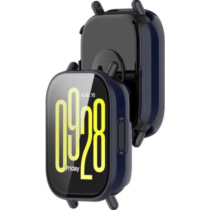 Ochranné puzdro/sklo Bizon Case PlusGlass Watch Xiaomi Redmi Watch 5 Active modré