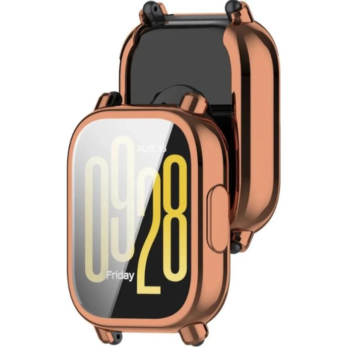 Ochranné puzdro/sklo Bizon Case Watch Felipe Xiaomi Redmi Watch 5 Active ružovo-zlaté