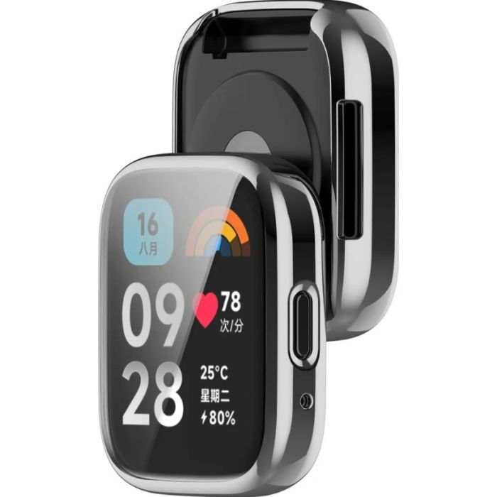 Ochranné puzdro/sklo Bizon Case Watch Felipe Xiaomi Redmi Watch 3 Active strieborné