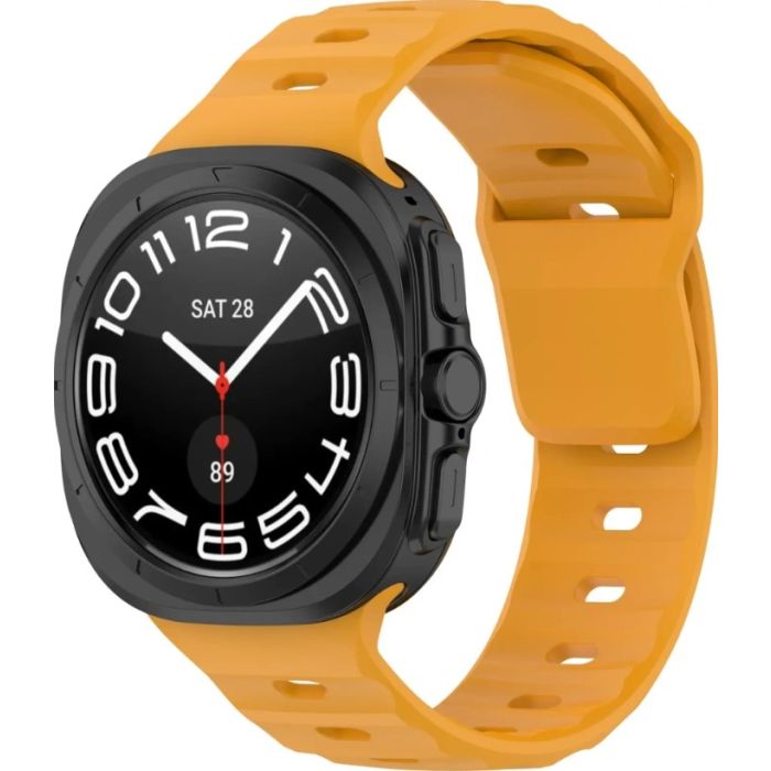 Remienok Bizon Strap Watch Silicone Samsung Galaxy Watch Ultra 47 mm žltý