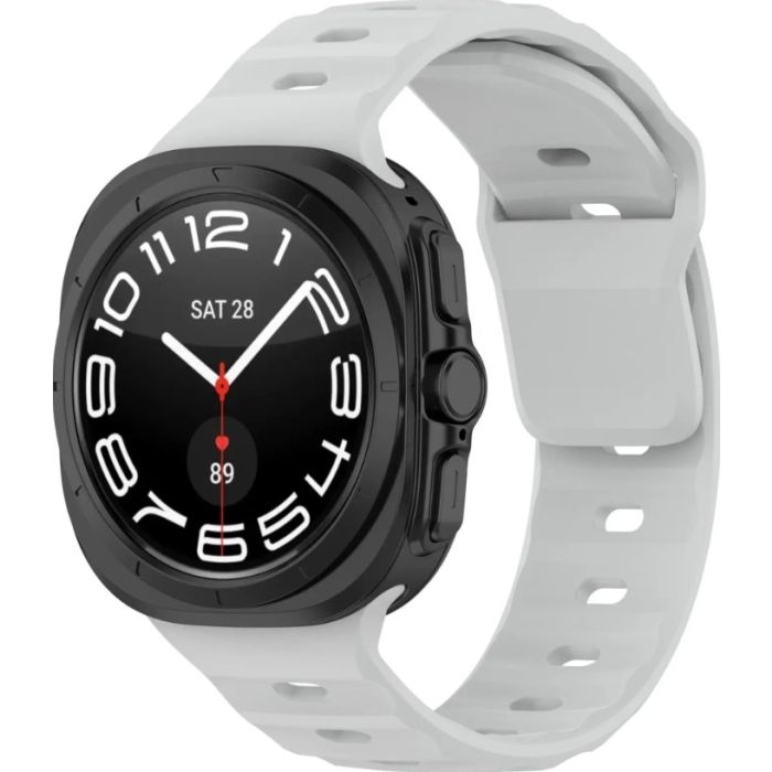 Remienok Bizon Strap Watch Silicone Samsung Galaxy Watch Ultra 47 mm sivý