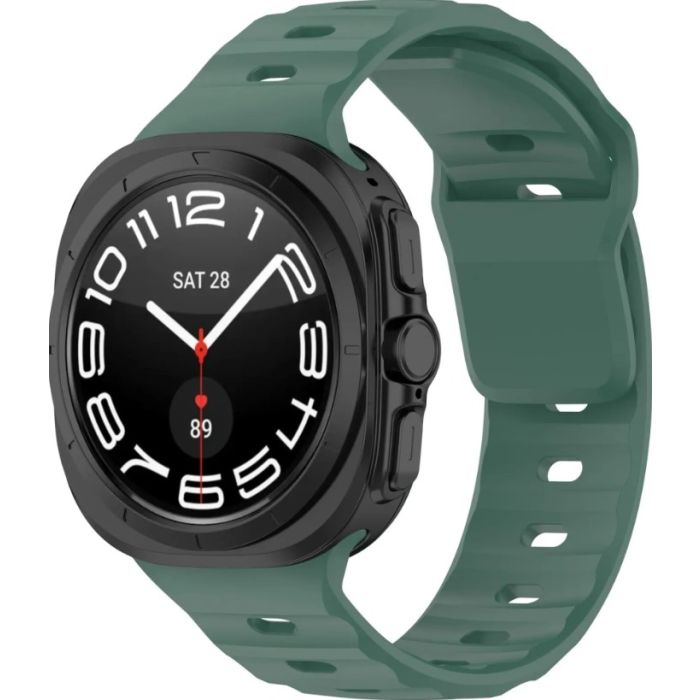Remienok Bizon Strap Watch Silicone Samsung Galaxy Watch Ultra 47 mm tmavo zelený
