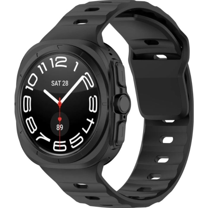 Remienok Bizon Strap Watch Silicone Samsung Galaxy Watch Ultra 47 mm čierny