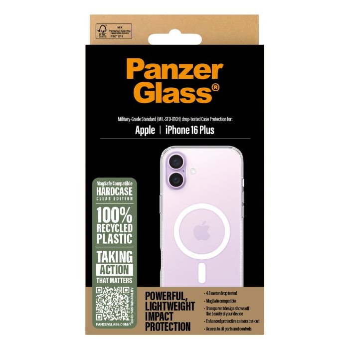 PanzerGlass - Puzdro HardCase s MagSafe pre Apple iPhone 16 Plus, transparentná