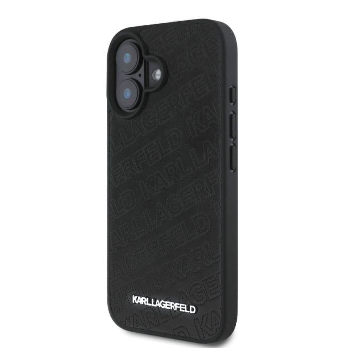 Obal Karl Lagerfeld PU Quilted Pattern Apple iPhone 16 KLHCP16SPQKPMK čierny