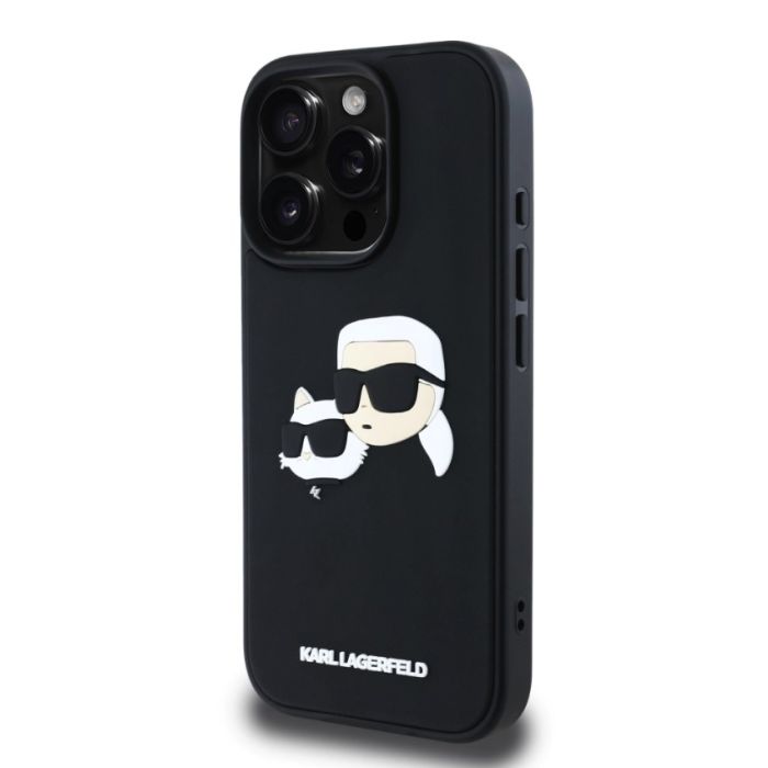 Obal Karl Lagerfeld 3D Rubber Double Heads Apple iPhone 16 Pro KLHCP16LRBCKCHLK čierny