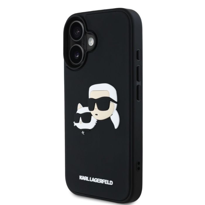 Obal Karl Lagerfeld 3D Rubber Double Heads Apple iPhone 16 KLHCP16SRBCKCHLK čierny