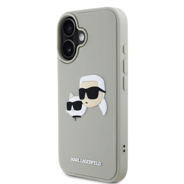 Obal Karl Lagerfeld 3D Rubber Double Heads Apple iPhone 16 KLHCP16SRBCKCHLE béžový