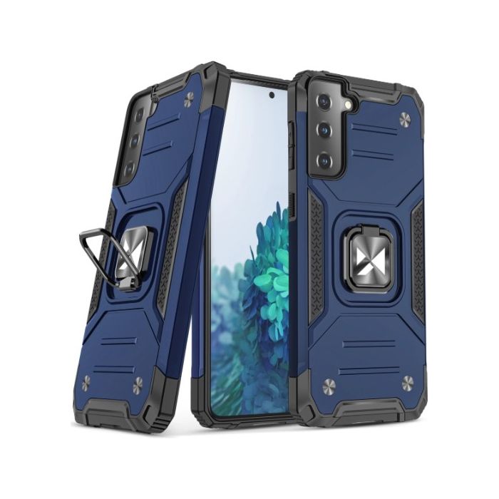 Obal Rugged Ring Armor Samsung Galaxy S22 5G S901 modrý