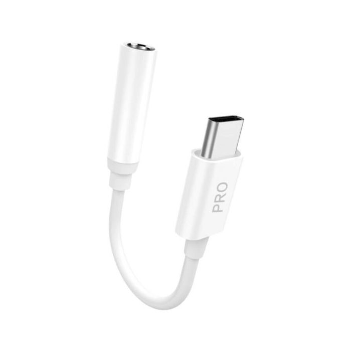 Dudao L16CPro, audio adaptér, USB-C/3.5 mm jack, biely