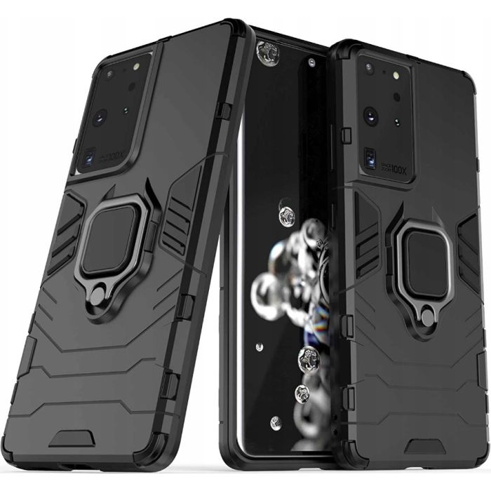 Odolné puzdro na Samsung Galaxy S21 Ultra 5G G998 Ring Armor Rugged čierne
