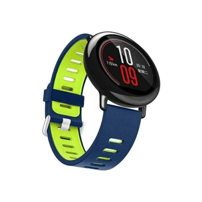 Remienok na hodinky Beline 22 mm, dvojfarebný silikónový, modro-zelený