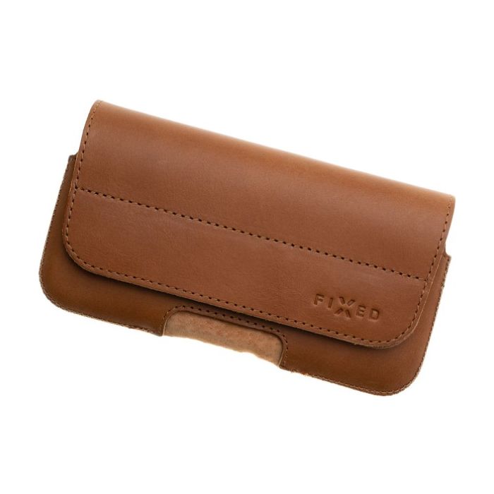 Obal FIXED Posh Koža 5XL - 147.0x83.0x9.7 mm - hnedý