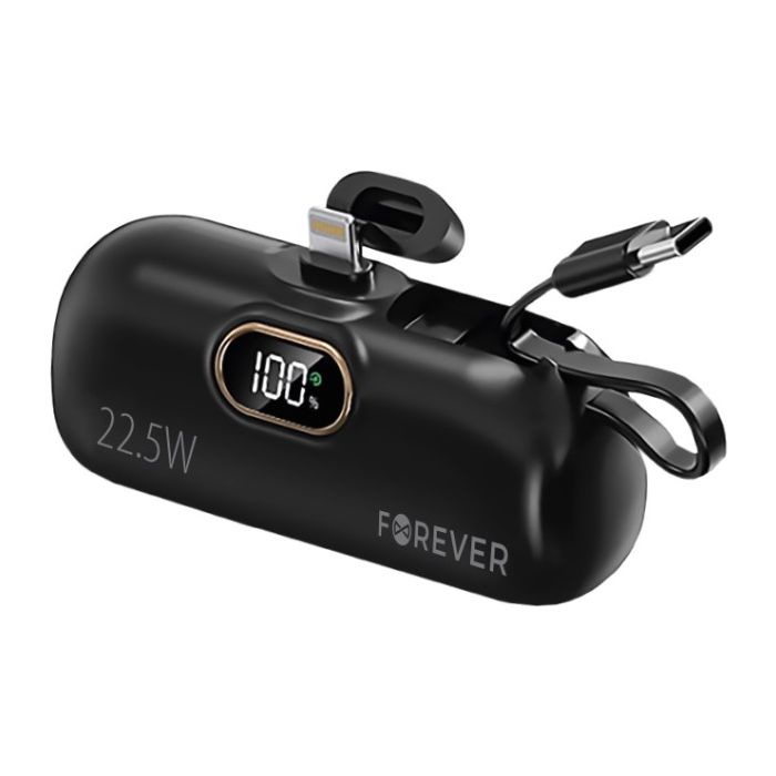 Forever MTB-100 mini power bank 22.5W 5000mAh Lightning black