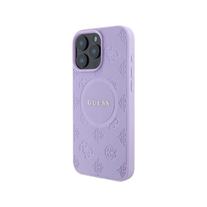 Obal Guess Saffiano Peony Stamp MagSafe Apple iPhone 16 Pro GUHMP16LPSAPSMEU Purple