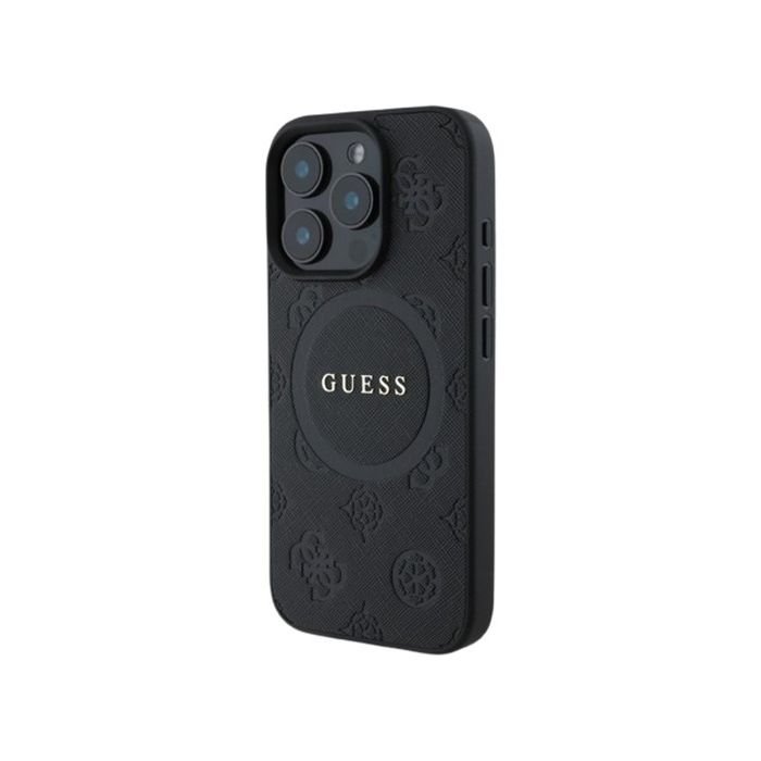 Obal Guess Saffiano Peony Stamp MagSafe Apple iPhone 16 Pro GUHMP16LPSAPSMEK Black