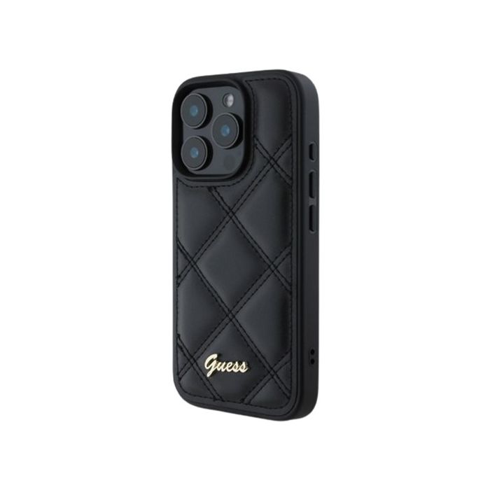 Obal Guess PU Leather Quilted Apple iPhone 16 Pro GUHCP16LPSQSQSK Black