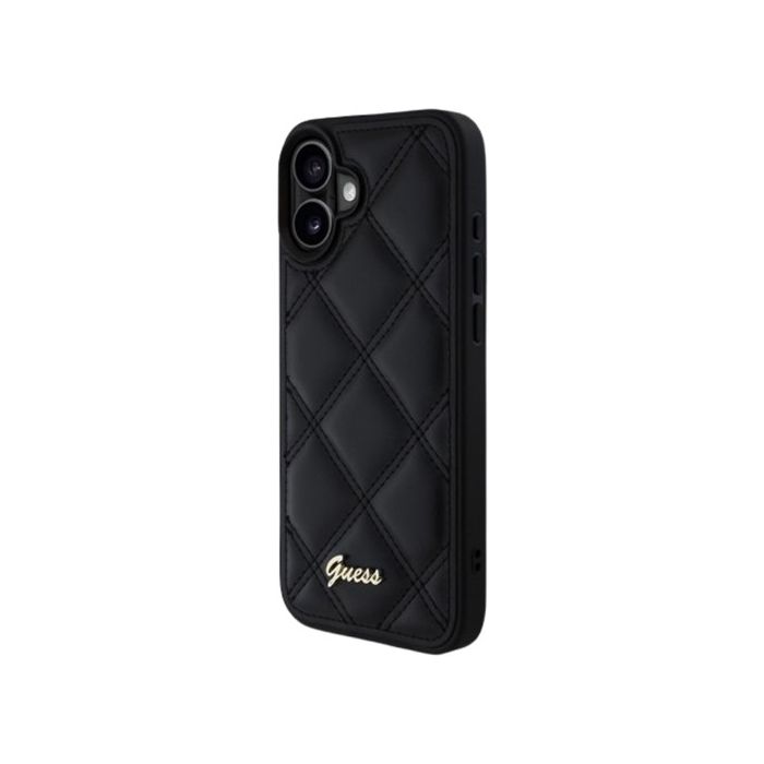 Obal Guess PU Leather Quilted Apple iPhone 16 GUHCP16SPSQSQSK Black
