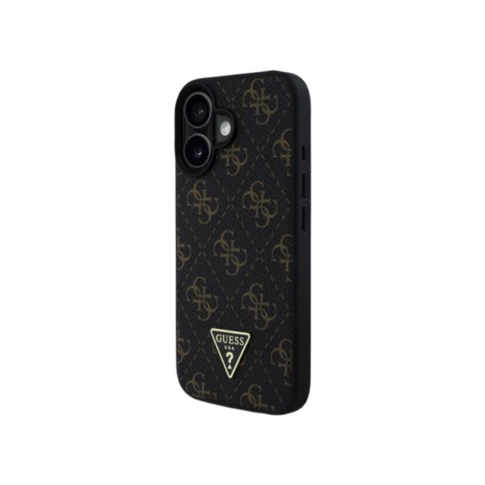 Obal Guess PU Leather 4G Triangle Metal Logo Apple iPhone 16 GUHCP16SPG4GPK Black