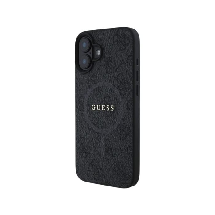 Obal Guess PU Leather 4G Colored Ring MagSafe Apple iPhone 16 Plus GUHMP16MG4GFRK Black