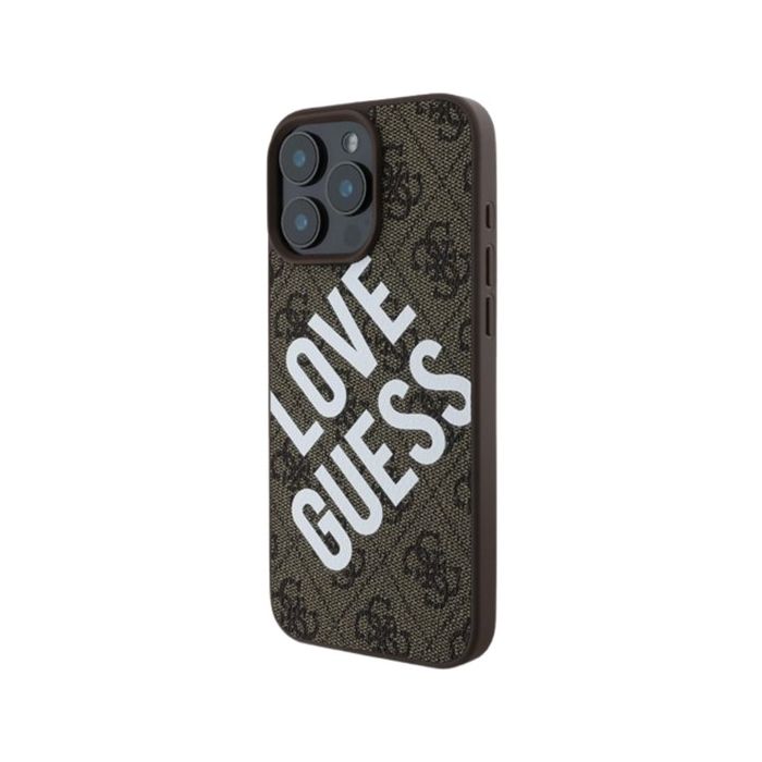 Obal Guess PU Leather 4G Big Love Logo MagSafe Apple iPhone 16 Pro GUHMP16LP4PLGWW Brown