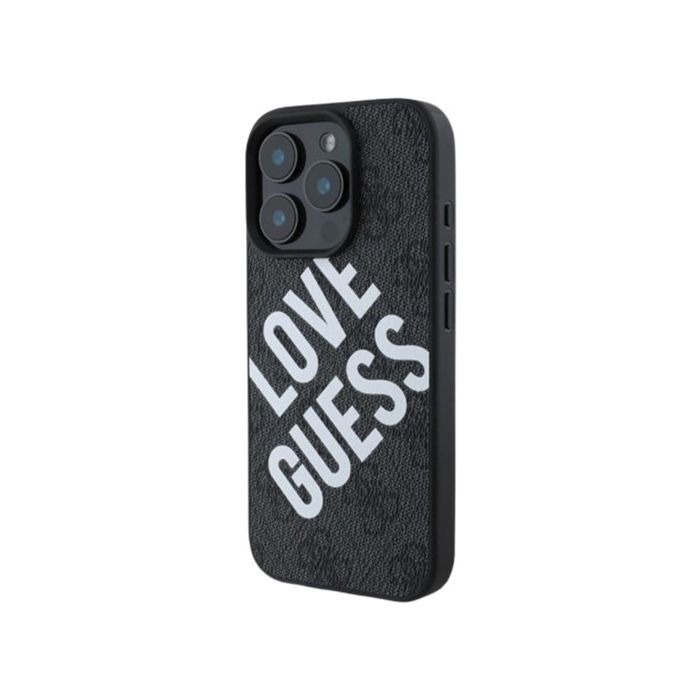 Obal Guess PU Leather 4G Big Love Logo MagSafe Apple iPhone 16 Pro GUHMP16LP4PLGWK Black