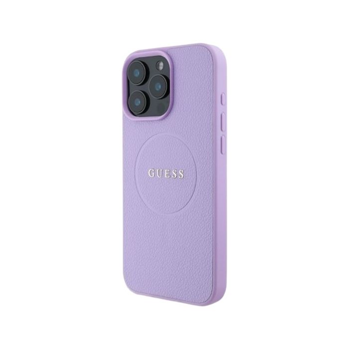 Obal Guess PU Grained Classic Logo MagSafe Apple iPhone 16 Pro GUHMP16LPGHSMMU Purple