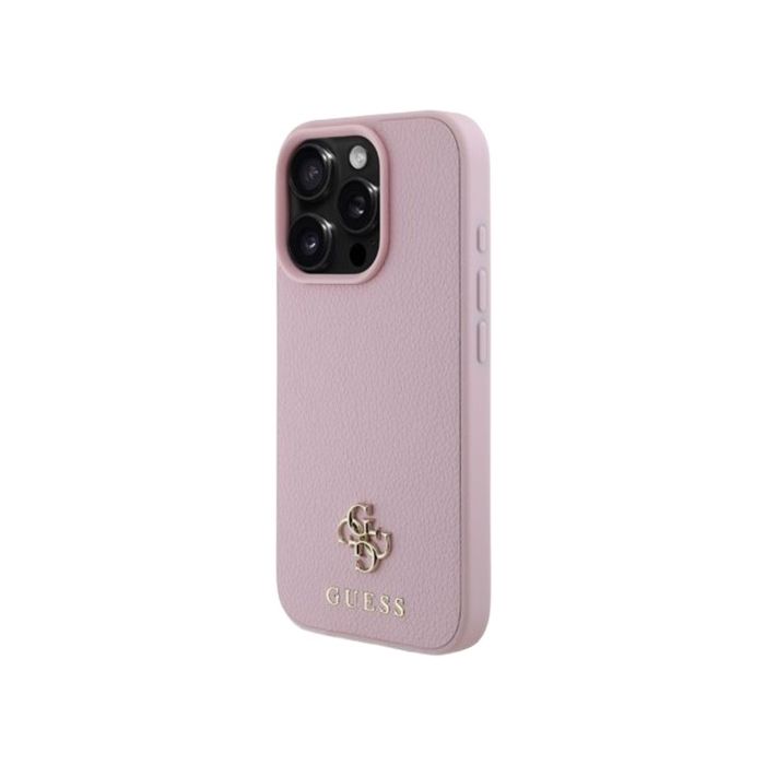 Obal Guess PU Grained 4G Small Metal Logo MagSafe Apple iPhone 16 Pro GUHMP16LPGCSM4MP Pink