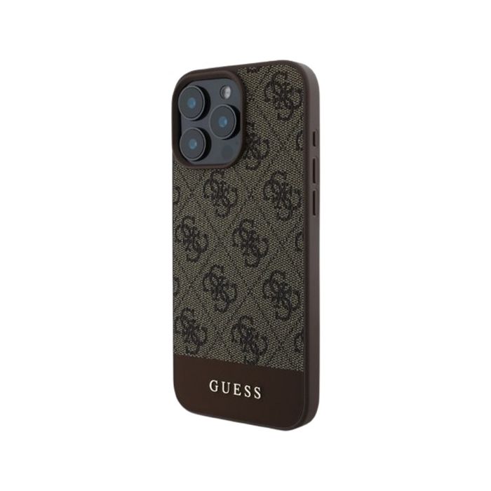Obal Guess PU 4G Stripe Apple iPhone 16 Pro Max GUHCP16XG4GLBR Brown