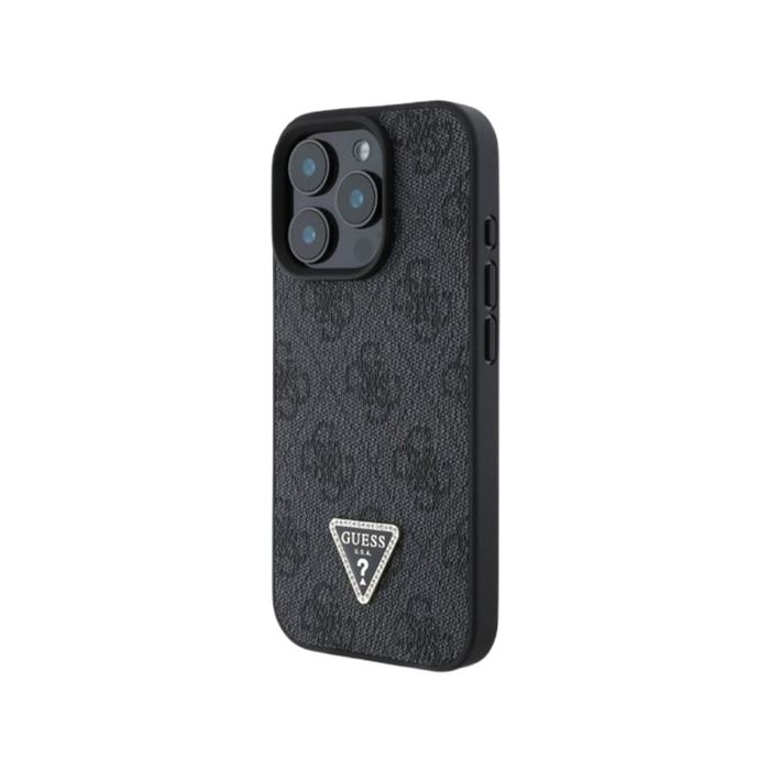 Obal Guess PU 4G Strass Triangle Metal Logo Apple iPhone 16 Pro Max GUHCP16XP4TDPK Black