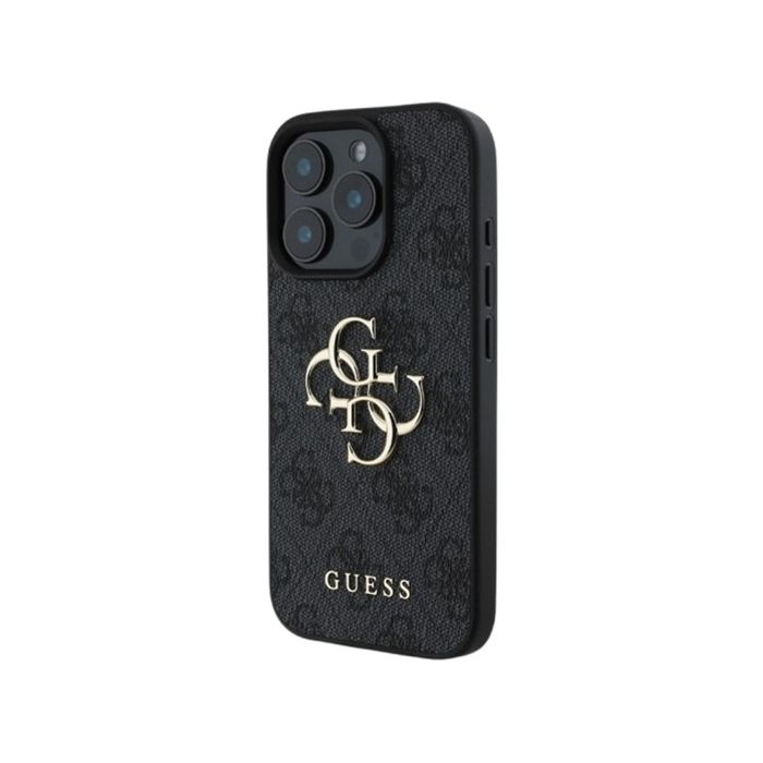 Obal Guess PU 4G Metal Logo Apple iPhone 16 Pro Max GUHCP16X4GMGGR Grey