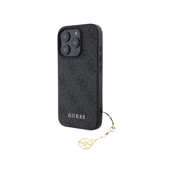 Obal Guess 4G Charm Apple iPhone 16 Pro Max GUHCP16XGF4GCK Tone on Tone Grey