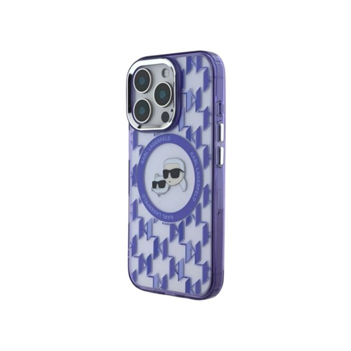 Obal Karl Lagerfeld IML Monogram K&CH Heads MagSafe Apple iPhone 16 Pro KLHMP16LHMCKMHU Purple
