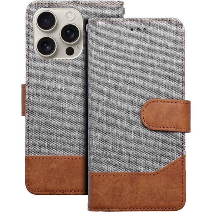 Obal JEANS Book Xiaomi Redmi Note 14 Pro 5G/14 Pro+ 5G/POCO X7 5G gray