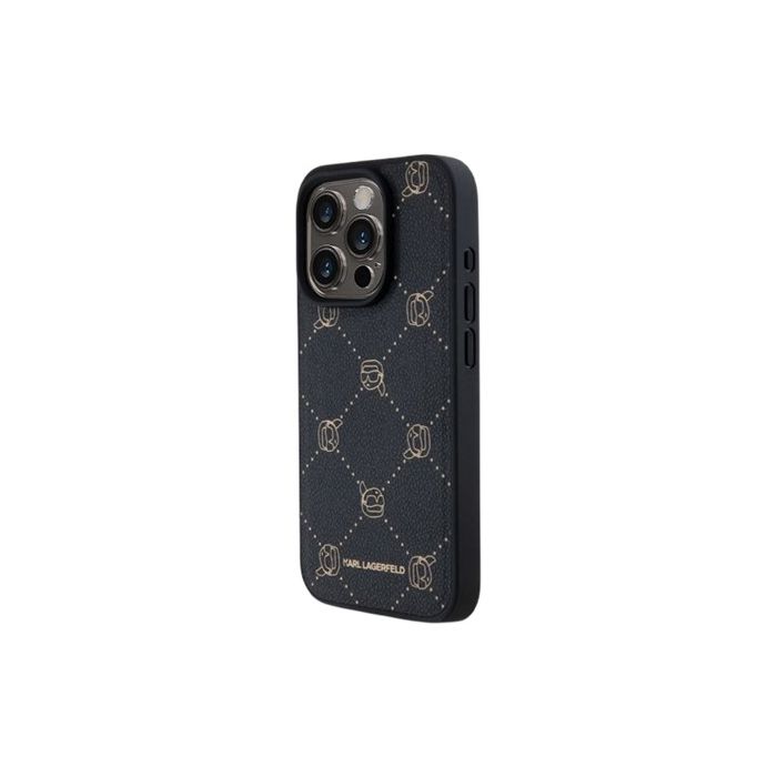 Obal Karl Lagerfeld PU Karl Heads Pattern Magsafe Apple iPhone 15 Pro Max KLHMP15XPGKHPHK Black