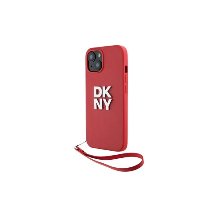 Obal DKNY PU Leather Stack Logo Wrist Strap Apple iPhone 13 DKHCP13MPBSWSP Pink